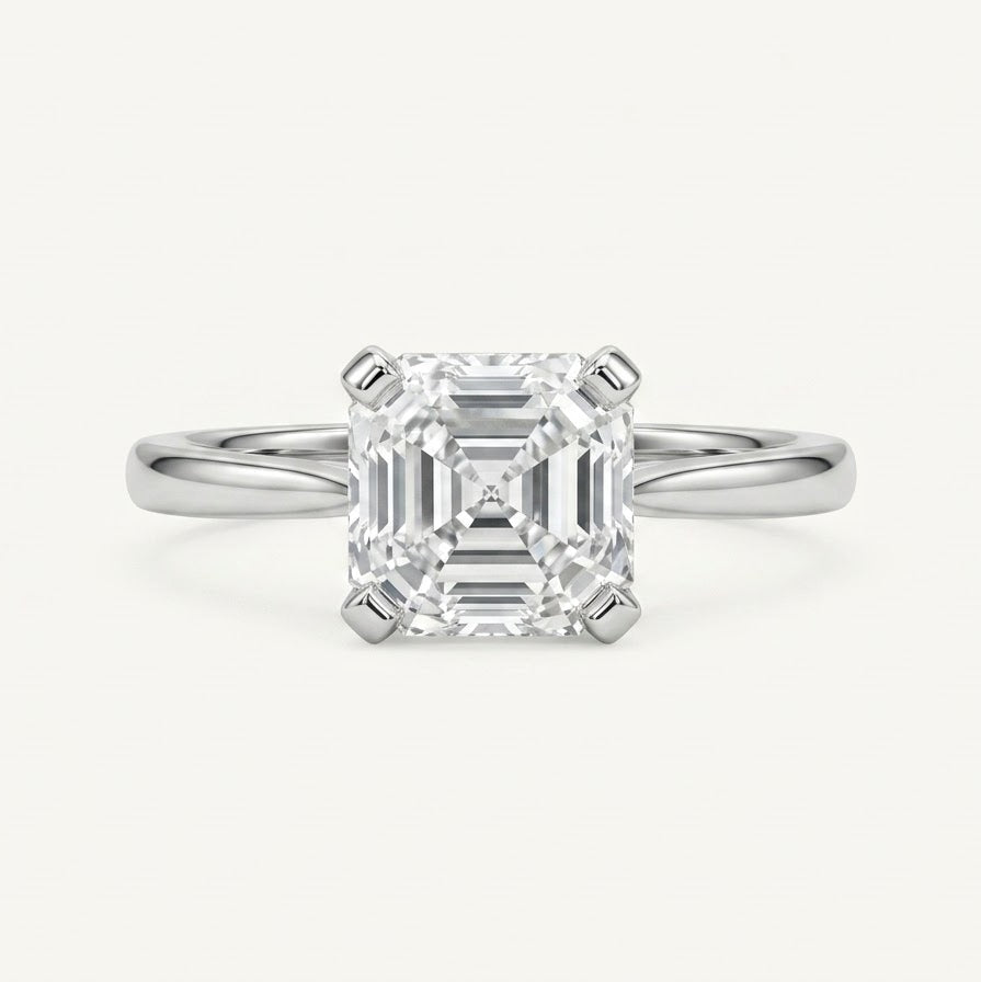Elegant Cushion-Cut Crystal Solitaire Ring for Women