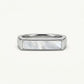 Elegant Mother of Pearl Inlay Silver-Tone Band Ring for Women