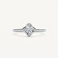 Elegant Round-Cut Solitaire Ring with Sculpted Silver Setting