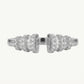 Elegant Silver Open-Ended Ring with Crystal Baguette Detailing