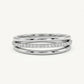 Elegant Silver Double Band Pavé Ring with Sparkling Clear Stones