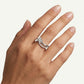 Elegant Silver Bow Ring with Sparkling Stone Accents