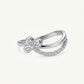 Elegant Silver Bow Ring with Sparkling Stone Accents