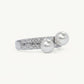 Elegant Double Pearl Crystal Ring for Women – Silver Tone