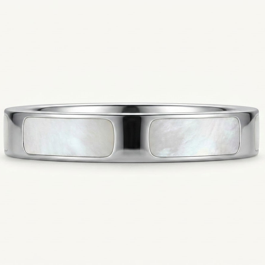 Elegant Mother of Pearl Inlay Band Ring