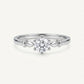 Elegant Silver Solitaire Ring with Round Sparkling Stone