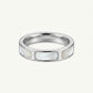 Elegant White Inlay Geometric Band Ring for Women