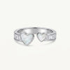 Elegant Mother of Pearl Heart Open Cuff Ring for Women