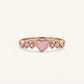 Elegant Rose Gold Heart Ring with Pink Enamel Detail