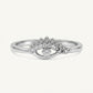 Elegant Halo-Leaf Crystal Ring with Sparkling Center Stone