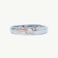 Elegant Two-Tone Sterling Silver Solitaire Ring with Crystal Accent