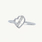 Elegant Silver Heart Ring with Sparkling Bar Detail