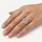 Elegant Pink-Purple Halo Crystal Solitaire Ring for Women