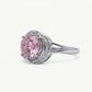 Elegant Pink-Purple Halo Crystal Solitaire Ring for Women