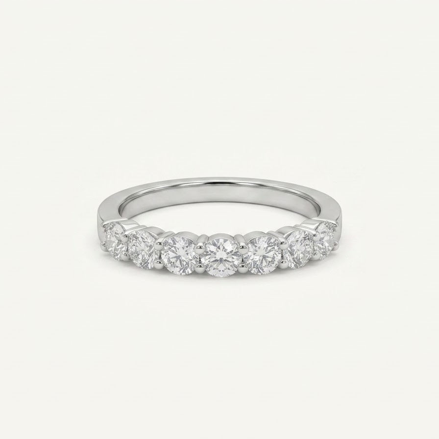Elegant Round Stone Half Eternity Band Ring for Women