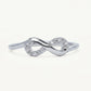 Elegant Silver Infinity Ring with Sparkling Pavé Detail