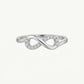 Elegant Silver Infinity Ring with Sparkling Pavé Detail