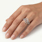 Elegant Silver Openwork Ring with Double Sparkling Bands