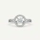 Elegant Silver Halo Ring with Sparkling Round Center Stone