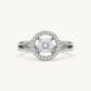 Elegant Silver Halo Ring with Sparkling Round Center Stone