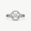 Elegant Silver Halo Ring with Sparkling Round Center Stone