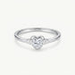 Elegant Heart-Shaped Crystal Ring with Polished Silver-Tone Band