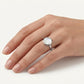 Elegant Round Mother of Pearl Style Statement Ring for Women