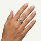 Elegant Silver Helping Hands Open Ring with Sparkling Stones