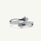 Elegant Silver Helping Hands Open Ring with Sparkling Stones