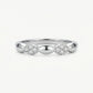 Elegant Silver Beaded Ring with Sparkling Pavé Stone Clusters
