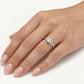 Elegant Silver Solitaire Ring with Leaf-Inspired Sparkling Design