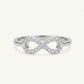 Elegant Infinity Heart Pavé Ring with Sparkling Clear Stones