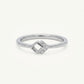 Elegant Silver Geometric Openwork Ring with Sparkling Detail