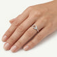 Elegant Silver Geometric Openwork Ring with Sparkling Detail