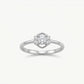 Elegant Round-Cut Halo Ring with Sparkling Crystal Accents