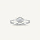 Elegant Round-Cut Halo Ring with Sparkling Crystal Accents