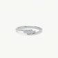 Elegant Silver Split Band Pave Ring with Sparkling Stones