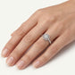 Elegant Round Cluster Crystal Silver Ring with Sparkling Halo Design