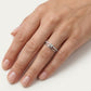 Elegant Bow Double-Band Silver Ring with Sparkling Crystal Accents
