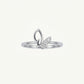 Elegant Silver Bow Pave Ring with Sparkling Detailing