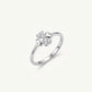 Elegant Silver Floral Heart Ring with Sparkling Crystal Accents