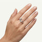 Silver Open Heart Ring with Multicolour Gemstone Accents
