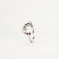 Silver Open Heart Ring with Multicolour Gemstone Accents