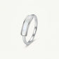 Elegant Silver Ring with Mother of Pearl Style Inlay