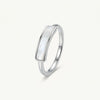 Elegant Silver Ring with Mother of Pearl Style Inlay