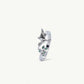 Elegant Silver Leaf Ring with Green Crystal Accents for Women