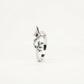 Elegant Silver Leaf Ring with Green Crystal Accents for Women