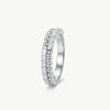 Elegant Silver Beaded Crystal Band Ring