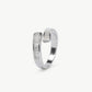 Elegant Baguette Crystal Open Crossover Ring for Women