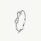 Elegant Infinity Heart & Key Crystal Ring